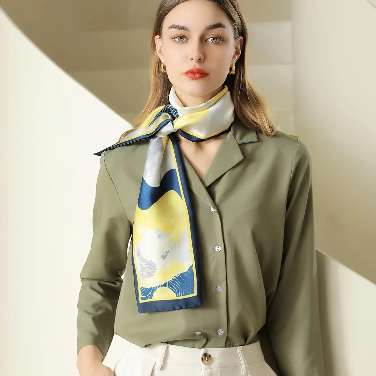 Skinny Silk Scarf Women Retro Polka Dot Paisley Scarves Satin Narrow Long Neck Scarf Neckerchief Hairband Headdress