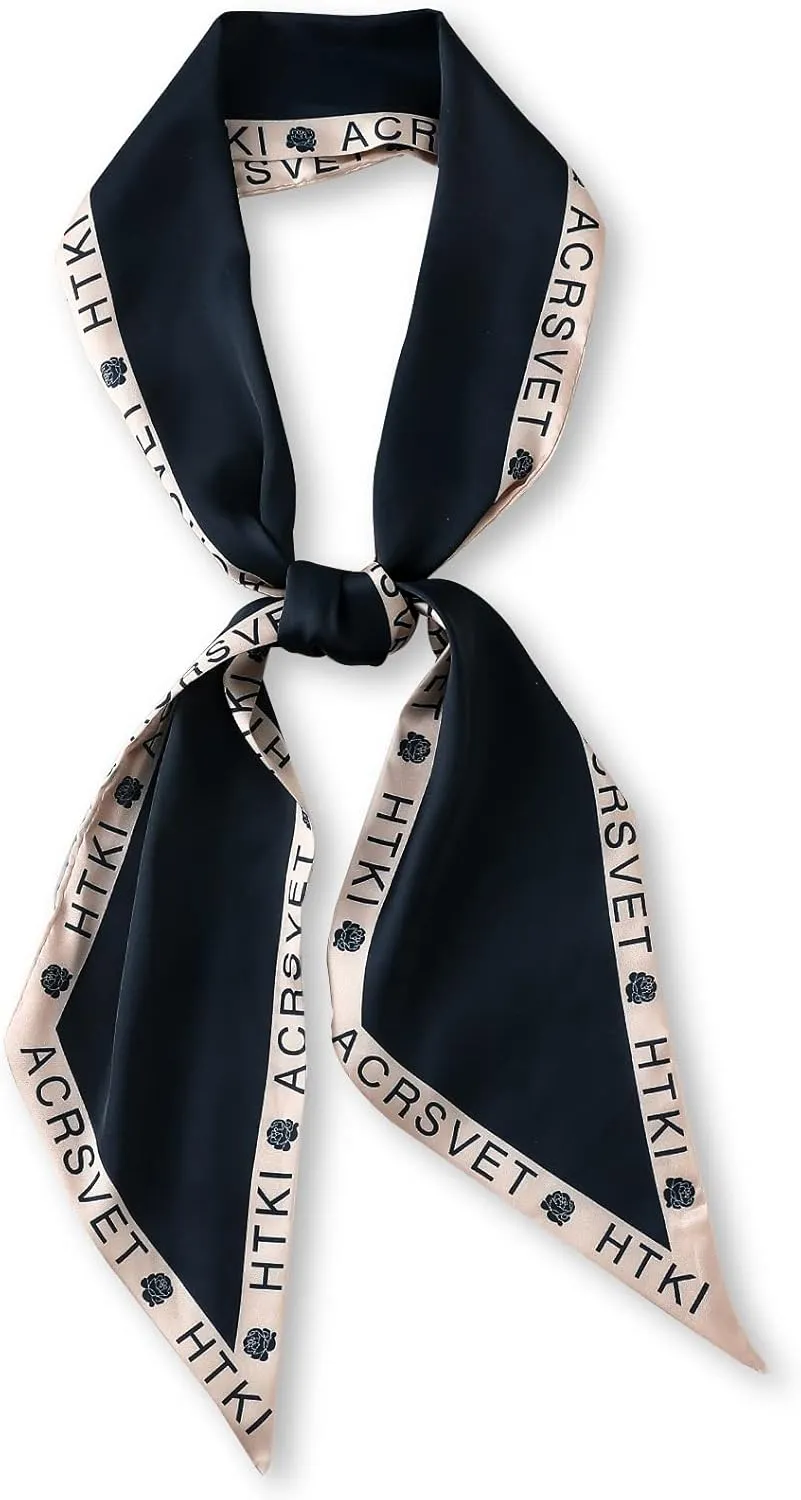 Skinny Silk Scarf Women Retro Polka Dot Paisley Scarves Satin Narrow Long Neck Scarf Neckerchief Hairband Headdress