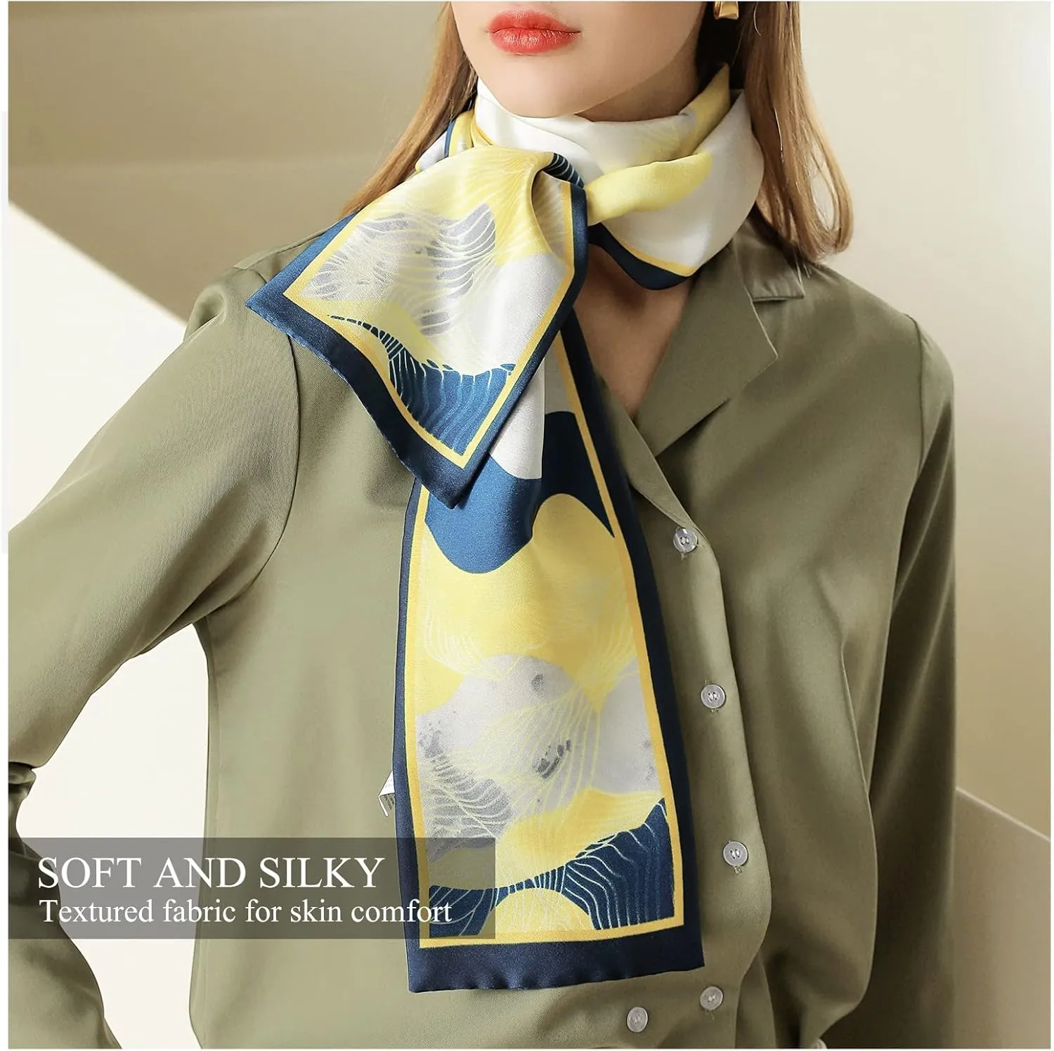 Skinny Silk Scarf Women Retro Polka Dot Paisley Scarves Satin Narrow Long Neck Scarf Neckerchief Hairband Headdress