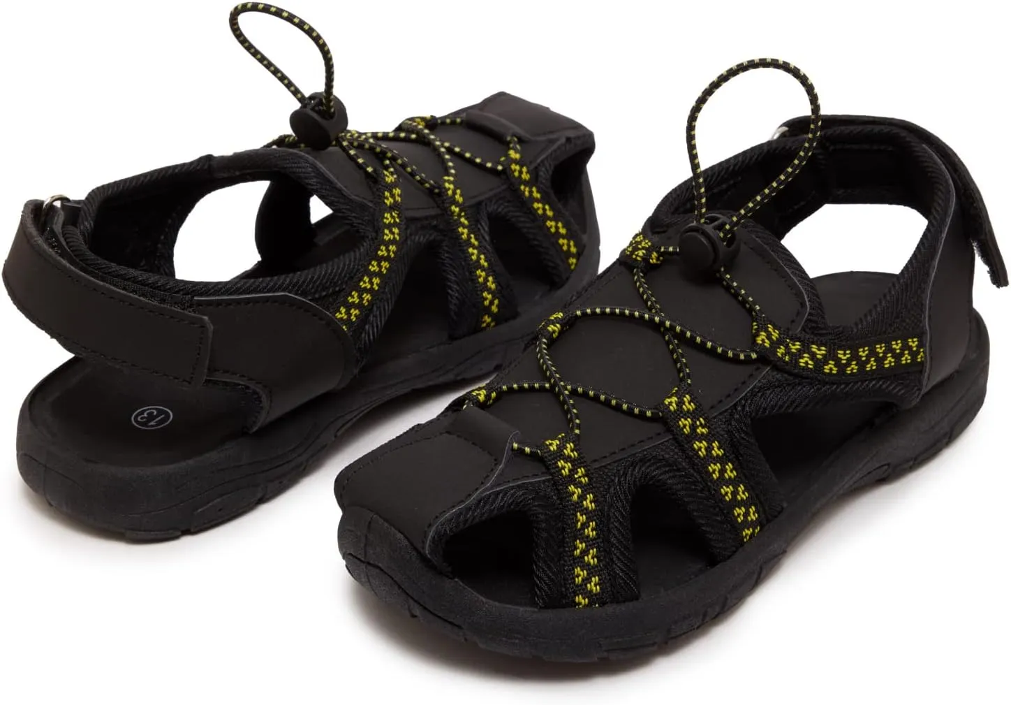 Skysole Boys Water Shoes, Rugged Closed Toe Back Strap Amphibian Sandals for Beach, Hiking & Outdoor Sports - Patterned/Solid