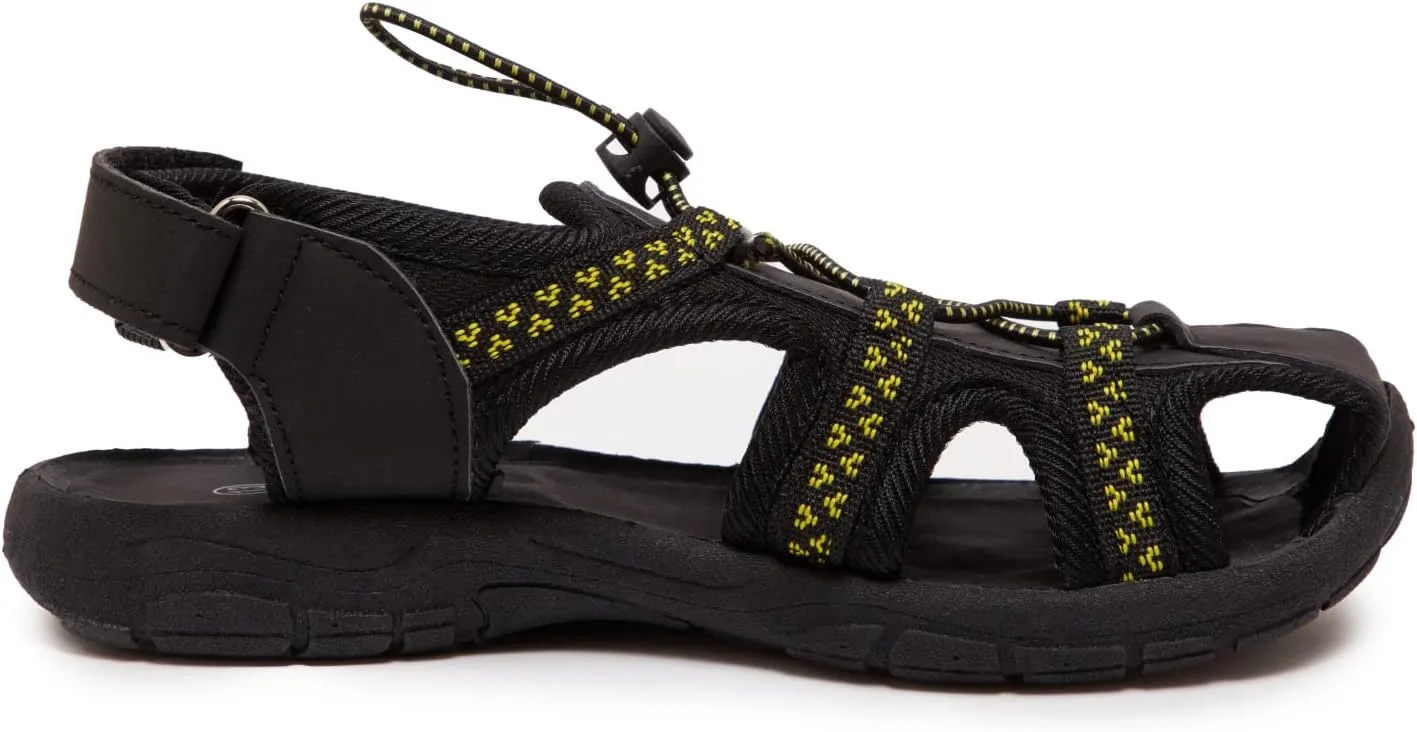 Skysole Boys Water Shoes, Rugged Closed Toe Back Strap Amphibian Sandals for Beach, Hiking & Outdoor Sports - Patterned/Solid