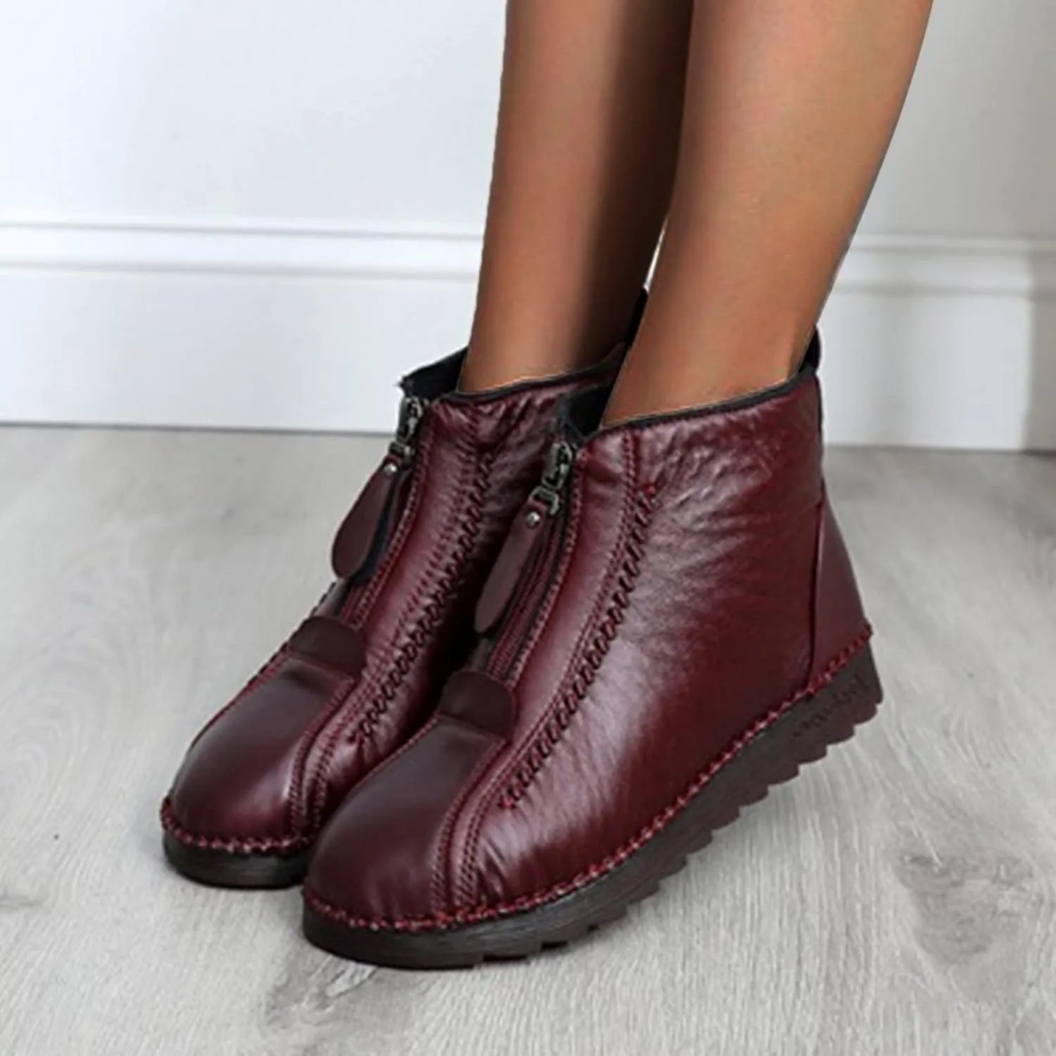 Snow Boots for Women Waterproof Anti-slip Winter Boots Classic Fur Lined Booties Winter Warm Outdoor Ankle Boots Thickening Winter Shoes Walking Hiking Booties