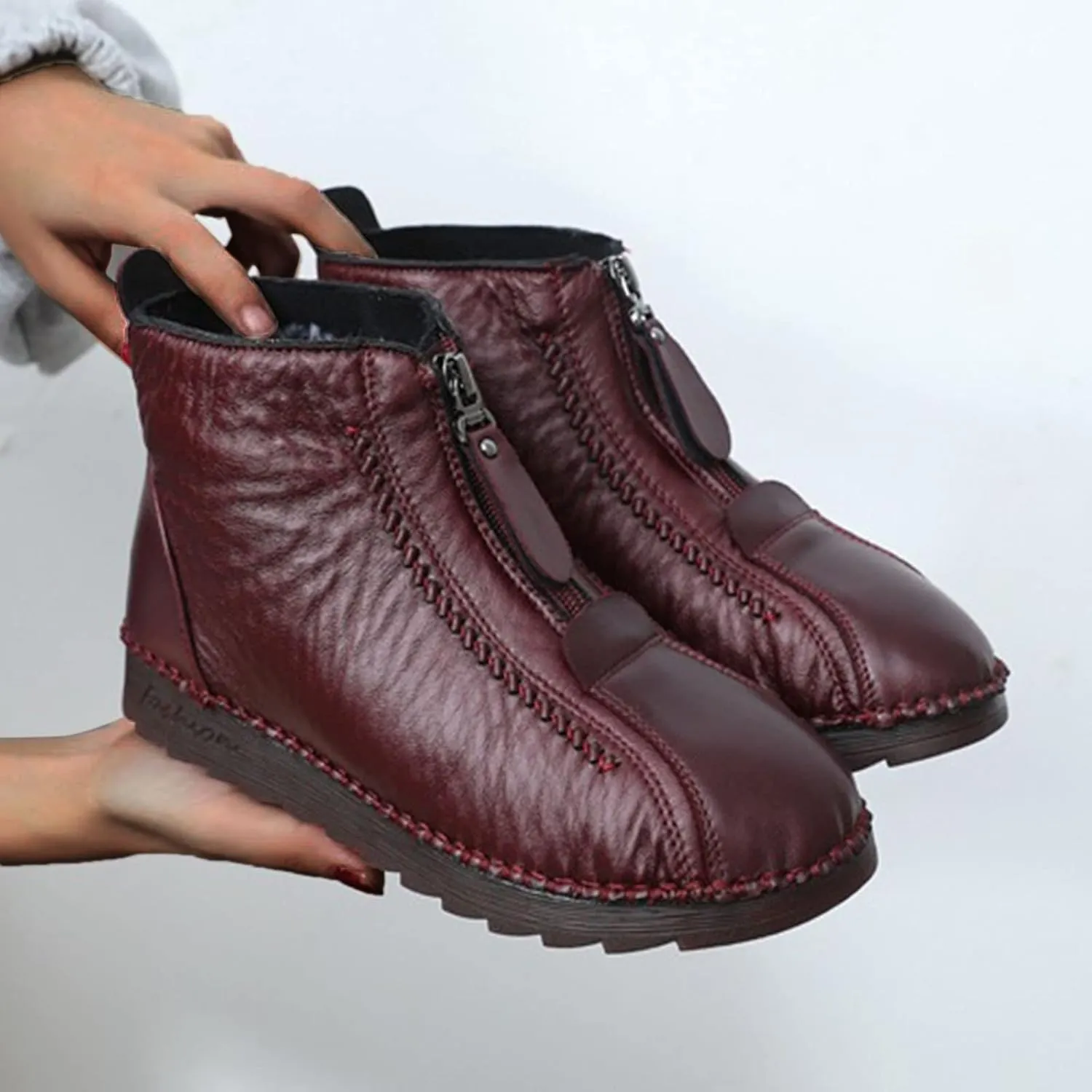 Snow Boots for Women Waterproof Anti-slip Winter Boots Classic Fur Lined Booties Winter Warm Outdoor Ankle Boots Thickening Winter Shoes Walking Hiking Booties