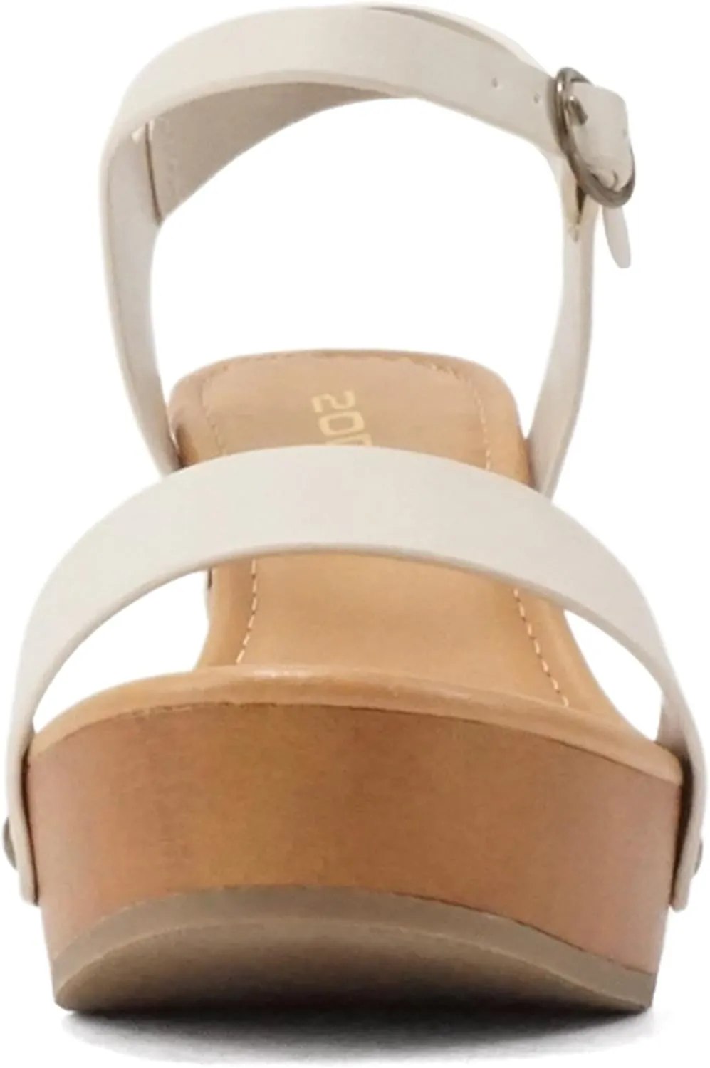 Soda CHIVAS ~ Women's Bold Buckles Studded Wedge Sandal