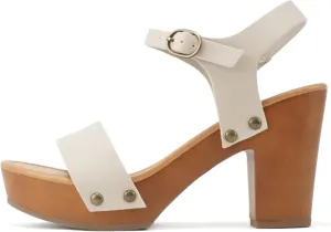 Soda CHIVAS ~ Women's Bold Buckles Studded Wedge Sandal