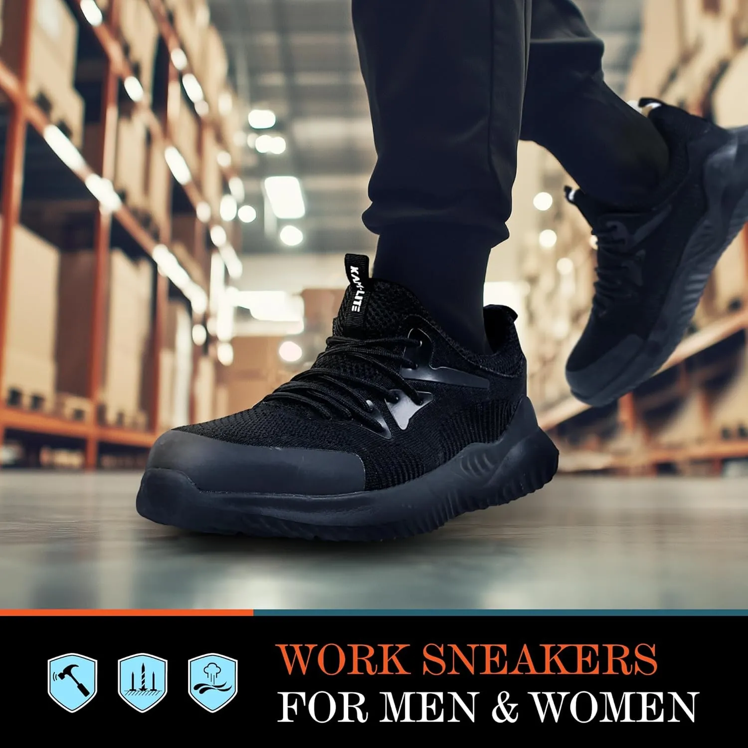 Steel Toe Shoes for Men Women, Lightweight Comfortable Breathable Safety Work Sneakers, Anti-Puncture Slip-Resistant Work Utility Shoes