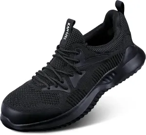 Steel Toe Shoes for Men Women, Lightweight Comfortable Breathable Safety Work Sneakers, Anti-Puncture Slip-Resistant Work Utility Shoes