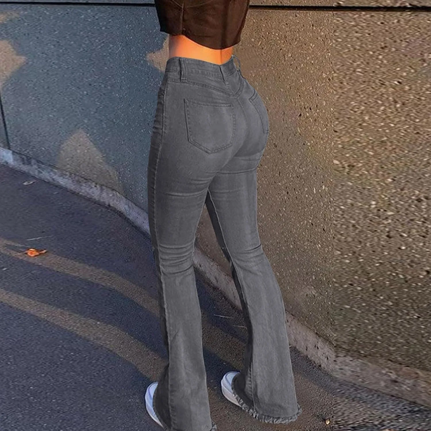 Straight Leg Jeans Women Soft High Waisted Wide Leg Jeans Plus Size Boyfriend Jeans Comfy Denim Pants Bell Bottom