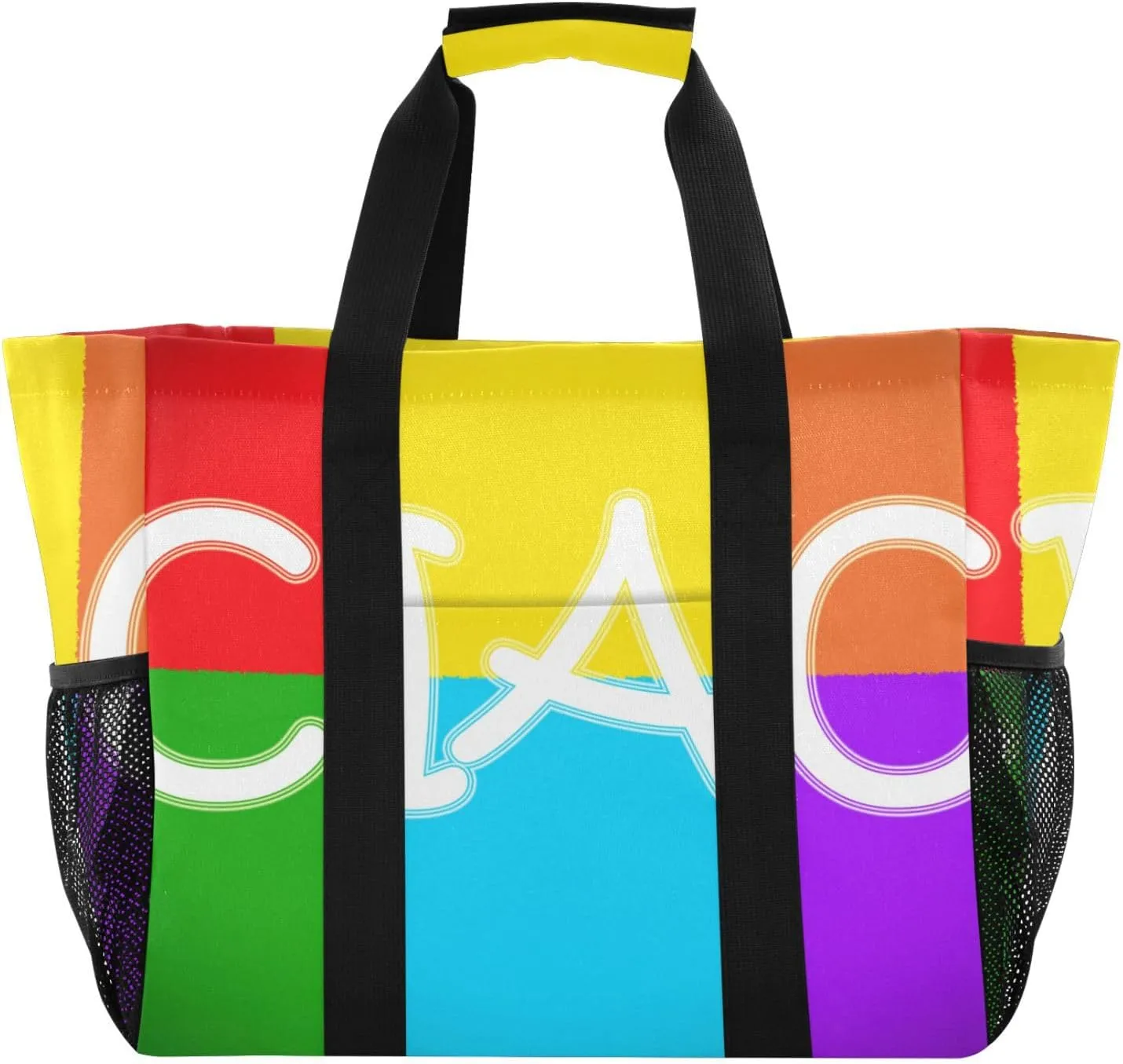 susiyo Ciao Text on Colored Reusable Grocery Tote Bag Collapsible Canvas Beach Bag Large Travel Bags for Hiking Trip Pool