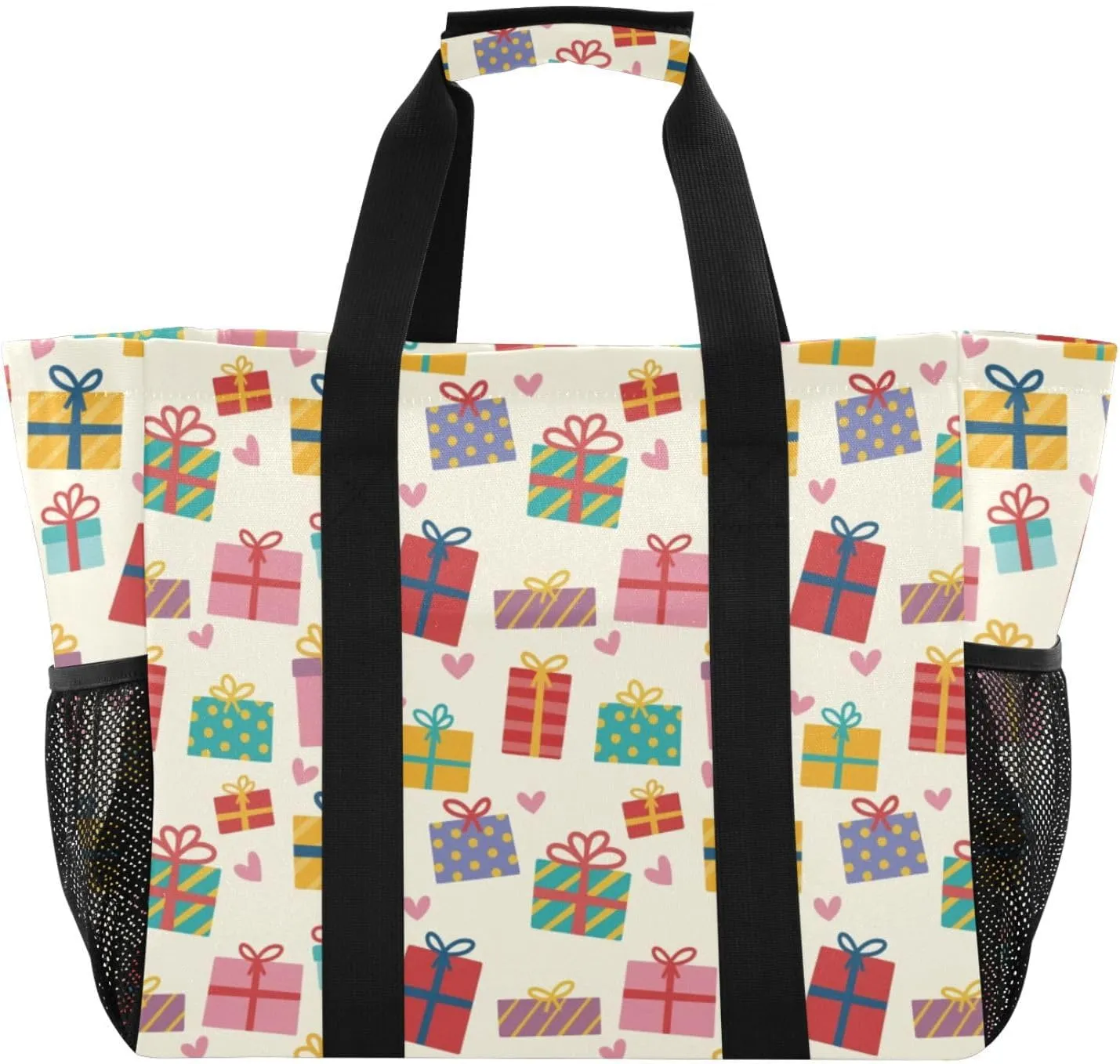 susiyo Festival Gift Boxes Reusable Grocery Tote Bag Collapsible Canvas Beach Bag Large Travel Bags for Hiking Trip Pool