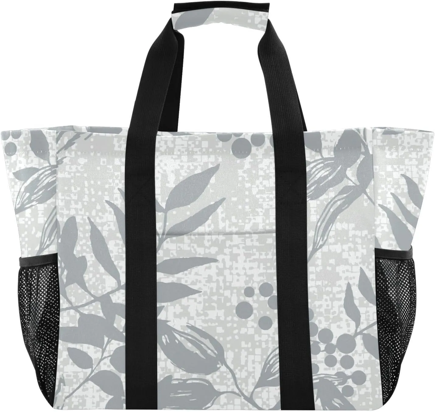 susiyo Vintage Leaves Reusable Grocery Tote Bag Collapsible Canvas Beach Bag Large Travel Bags for Hiking Trip Pool