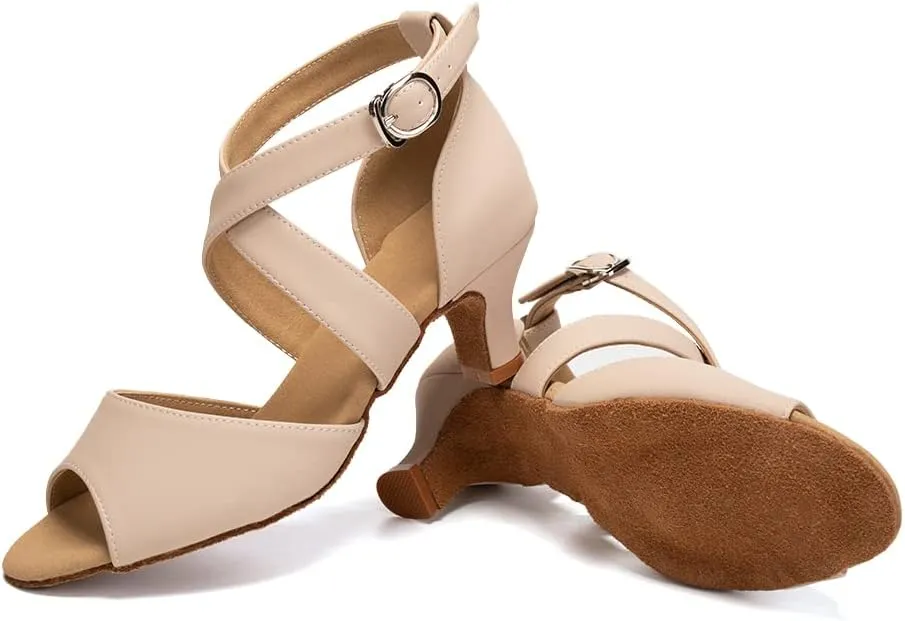 SWDZM Ballroom Dance Shoes Latin Salsa Tango Professional Performance Practice Dancing Shoes,Model FT095