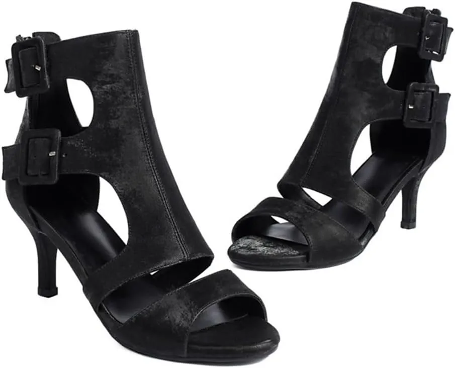 SWDZM Latin Ballroom Dance Booties Women High Heel Salsa Professional Dancing Shoes Performance,Model 3893