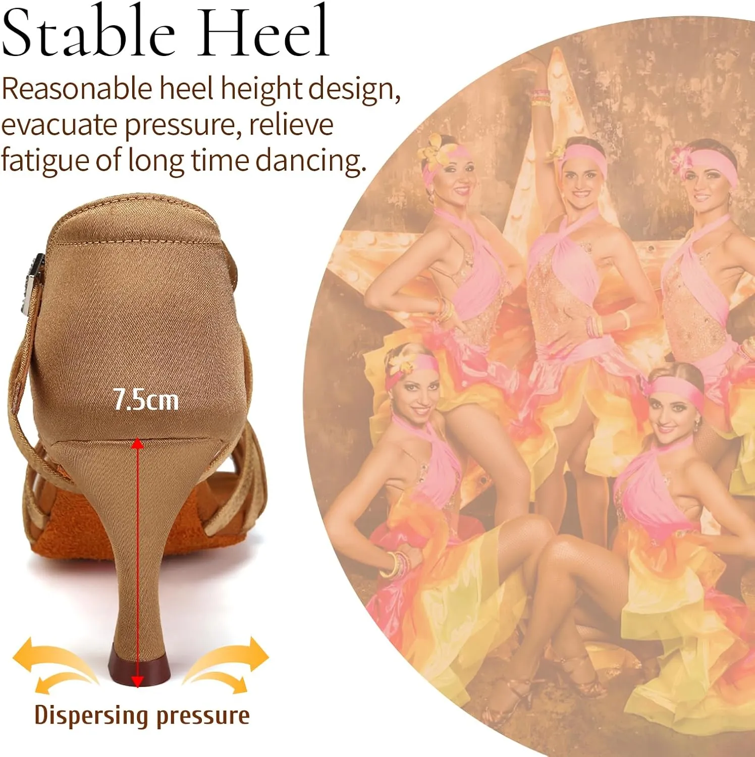 SWDZM Womens Latin Dance Shoes Satin Professional Ballroom Salsa Bachata Performance Practice Dancing Shoes