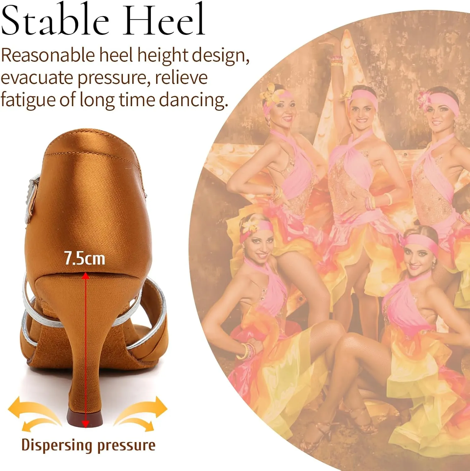 SWDZM Womens Latin Dance Shoes Satin Professional Ballroom Salsa Party Dancing Shoes with Strass