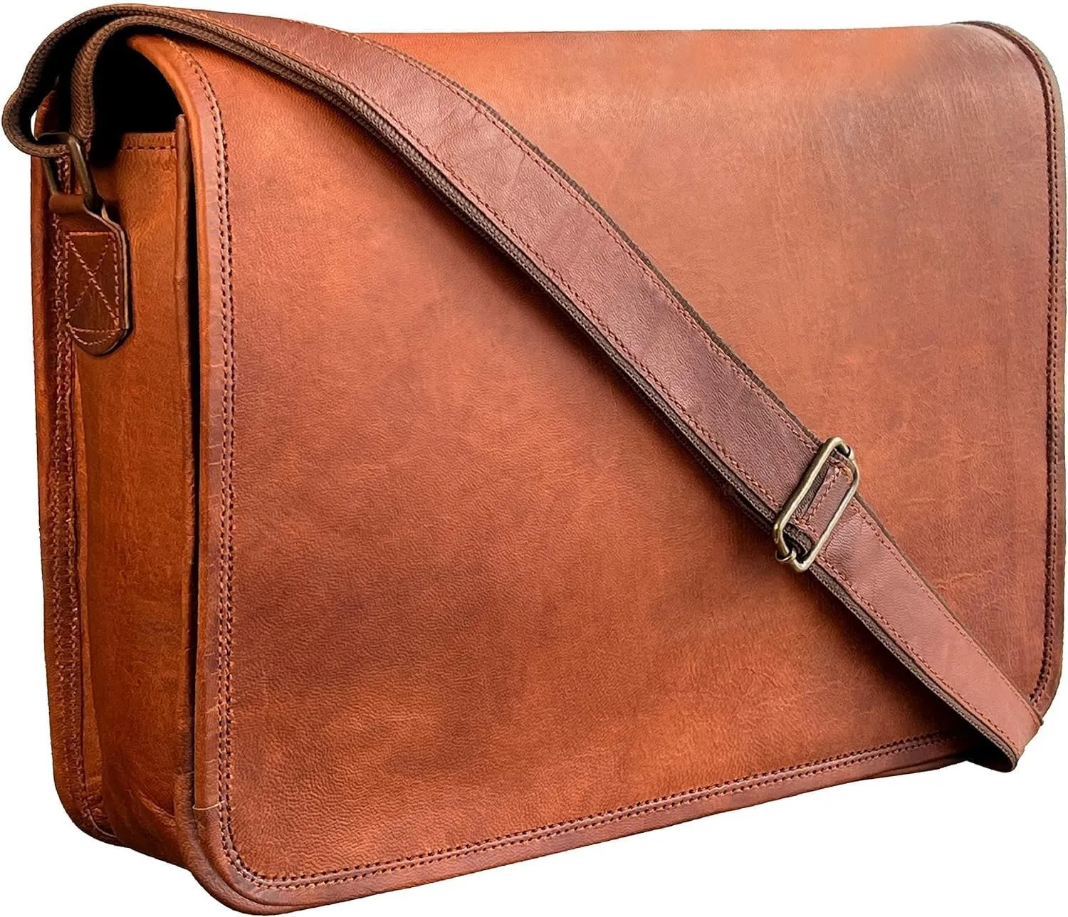 TAEMAN Leather messenger bag, real leather laptop crossbody bags for men's and women, vintage messenger bag, leather satchel, mens messenger bag crossbody