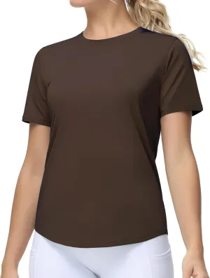 THE GYM PEOPLE Women's Workout Short Sleeve Breathable T-Shirts Athletic Yoga Tee Tops