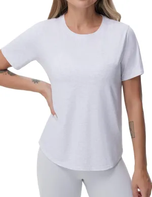 THE GYM PEOPLE Women's Workout Short Sleeve Breathable T-Shirts Athletic Yoga Tee Tops
