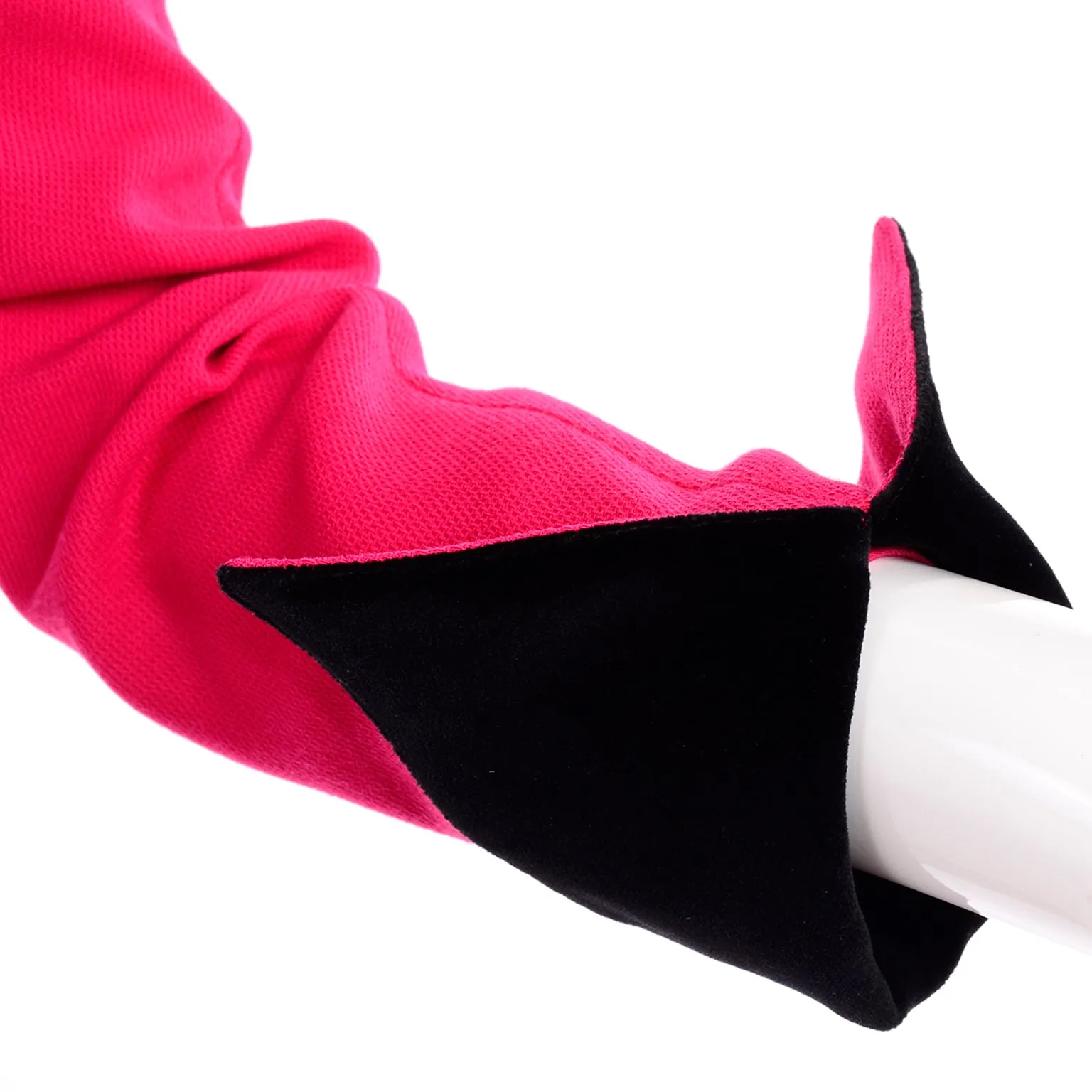 Thierry Mugler Vintage Strawberry Red Skirt & Jacket Suit w Black Trim