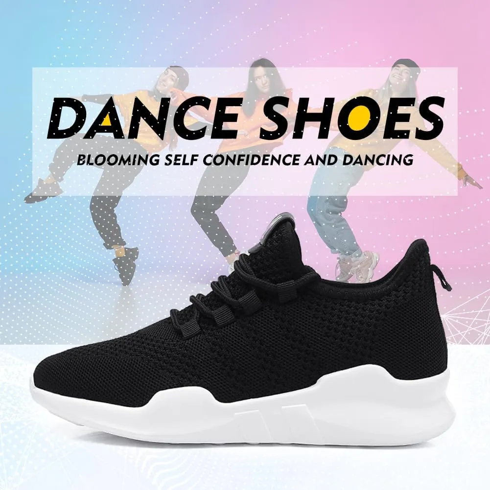 TINRYMX Modern Dance Shoes Women Lace up Air Cushion Sneakers Ballroom Jazz Hip hop Practice Dance Shoes,Model-LYX716