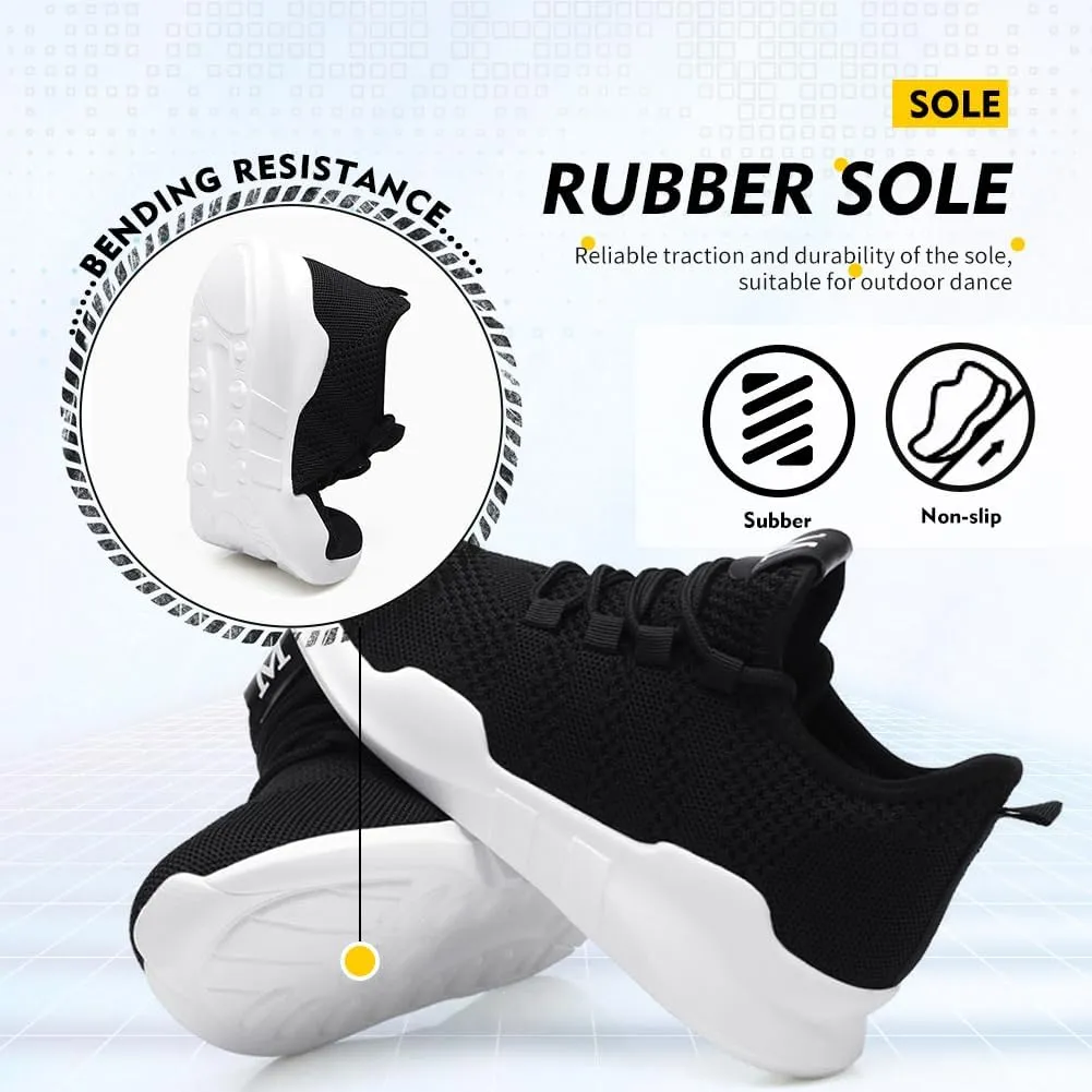 TINRYMX Modern Dance Shoes Women Lace up Air Cushion Sneakers Ballroom Jazz Hip hop Practice Dance Shoes,Model-LYX716