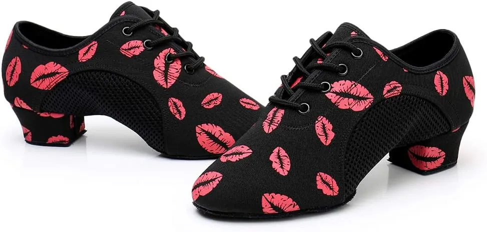 TINRYMX Women Ballroom Practice Shoes Standard Modern Teaching Professional Performance Latin Salsa Dance Shoes,Model-LHD2801