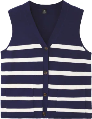 Totatuit Women's Sweater Vests Striped Lightweight Knit Tank Top Trendy Sweater Vest for Women with Pockets