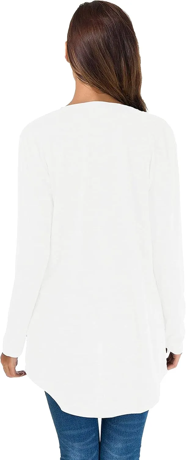 TownCat Cardigans for Women Loose Casual Long Sleeved Open Front Breathable Cardigans with Pockets