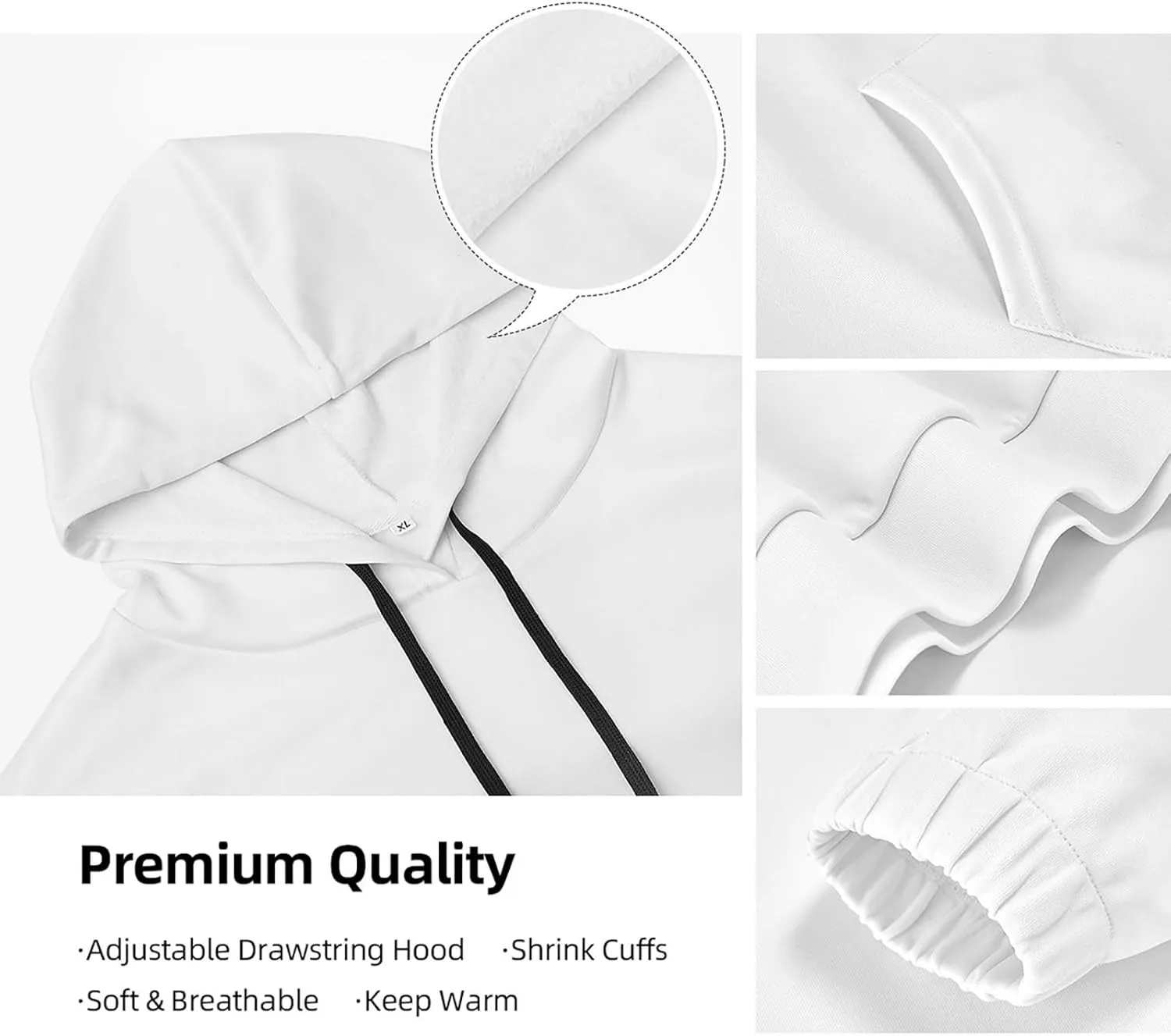 Trendy Comfort Hoodies Fleece Liner Lightweight Pullover Hooded Pocket Sweatshirt for Men Women Casual Hiking