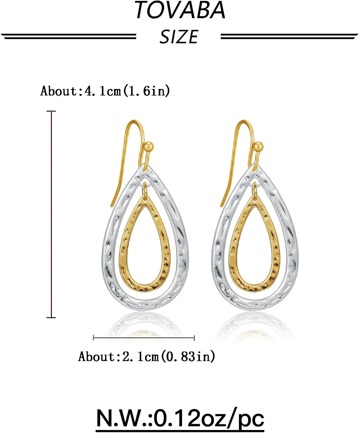 Two Tone Geometric Dangle Earrings for Women Gold and Silver Trendy Drop Earrings Hypoallergenic Lightweight Dangle Earrings