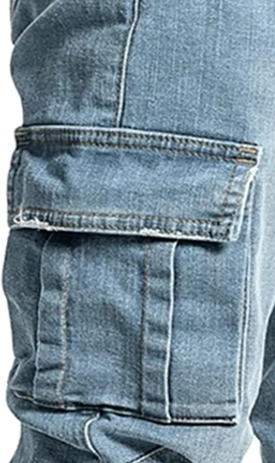 Uillui Mens Slim Fit Jeans 7 Pockets Stretch Ripped Skinny Jeans Moto Biker Washed Denim Distressed Straight Leg Jeans Pants
