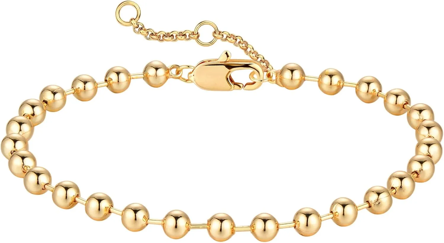 Valloey Rover Gold Bracelets for Women 14K Gold Plated Simple Link Chian Bracelets Cute Dainty Charm Bracelets for Women Gold Jewelry