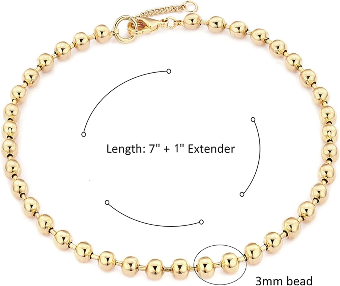 Valloey Rover Gold Bracelets for Women 14K Gold Plated Simple Link Chian Bracelets Cute Dainty Charm Bracelets for Women Gold Jewelry