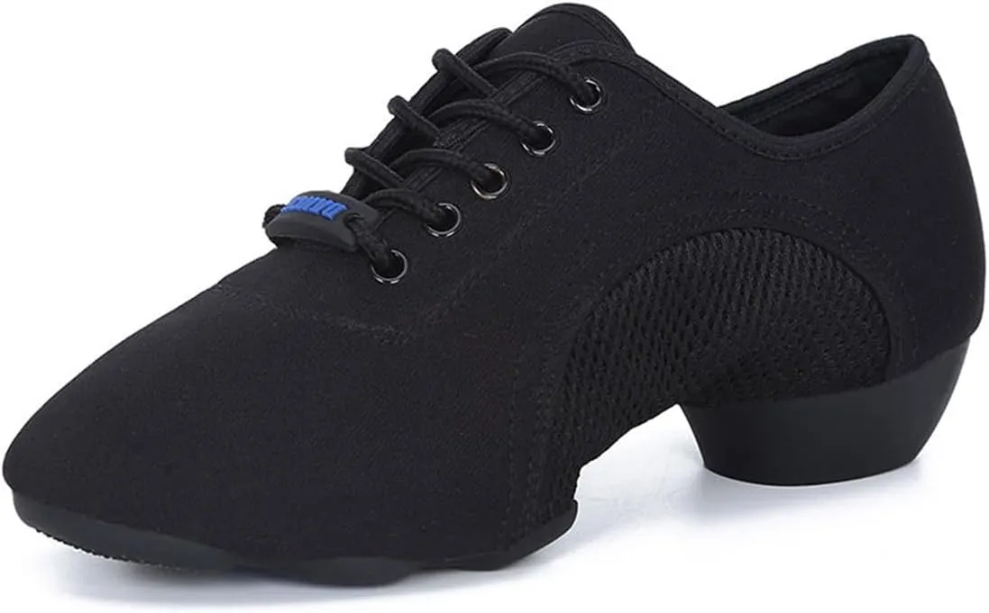 VEACAM Women Latin Dance Shoes, Breathable Jazz Tango Sneaker Beginner Practice Shoes for Female Low Heel Ballroom