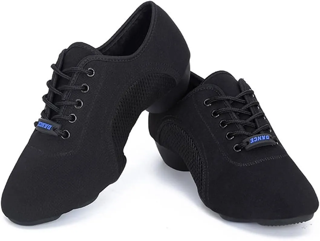 VEACAM Women Latin Dance Shoes, Breathable Jazz Tango Sneaker Beginner Practice Shoes for Female Low Heel Ballroom