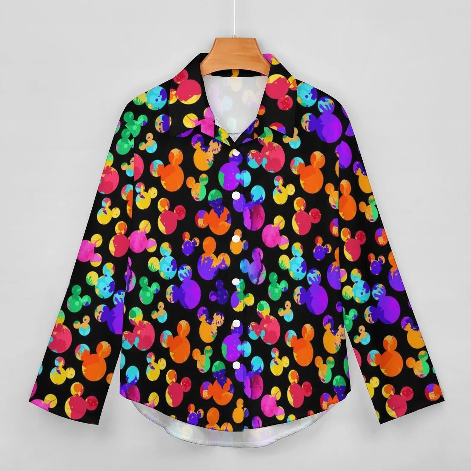 Watercolor Long Sleeve Button Up Blouse