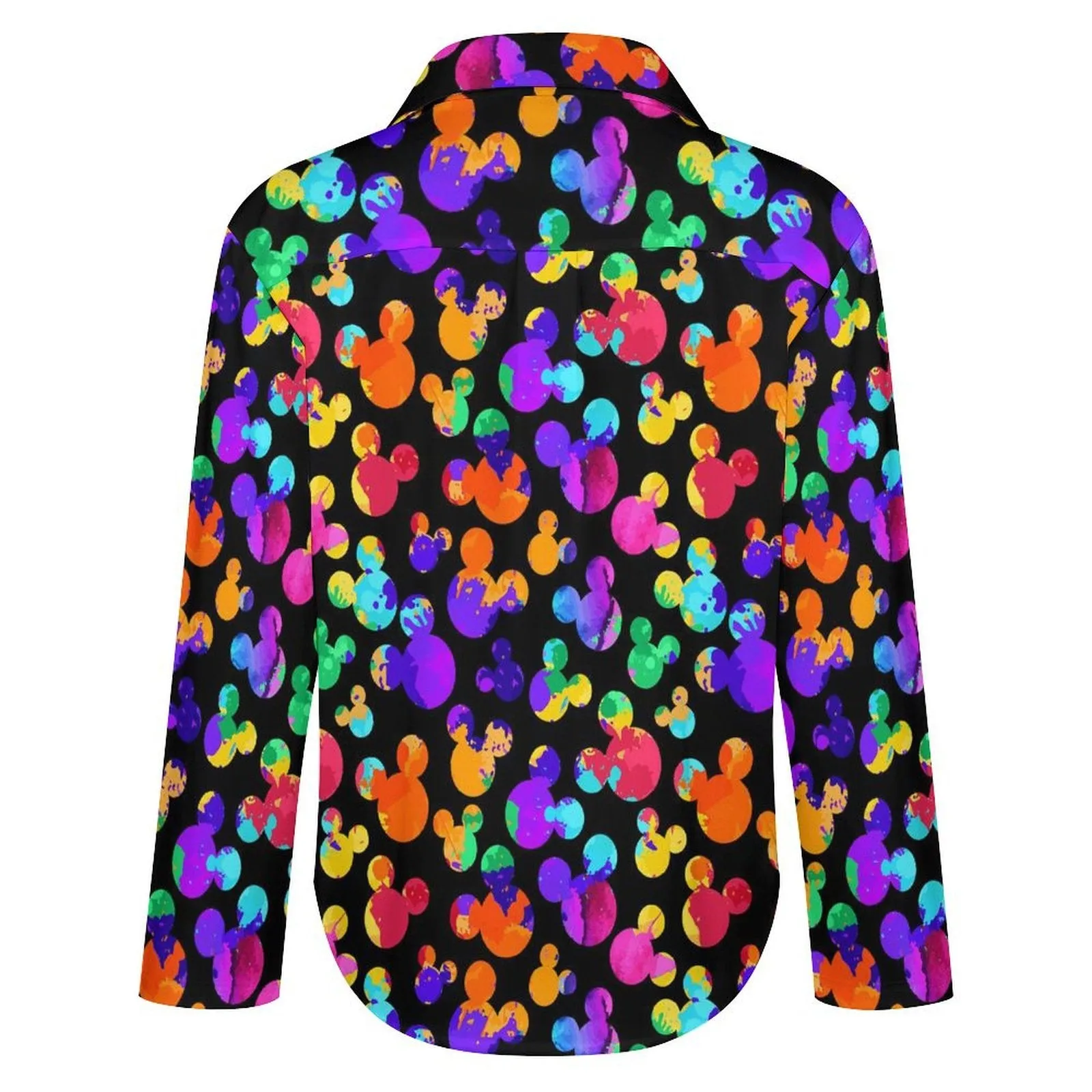 Watercolor Long Sleeve Button Up Blouse