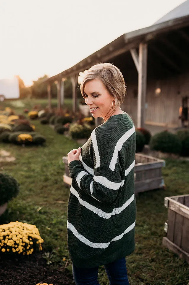 Wide Stripe Cardi