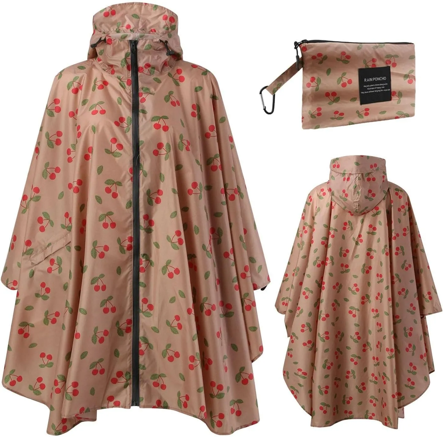 Windproof Jacket for Women Long Sleeve Raincoat Full Zip Up Button Hooded Plain Windbreaker with Pocket Outdoor Spring Plus