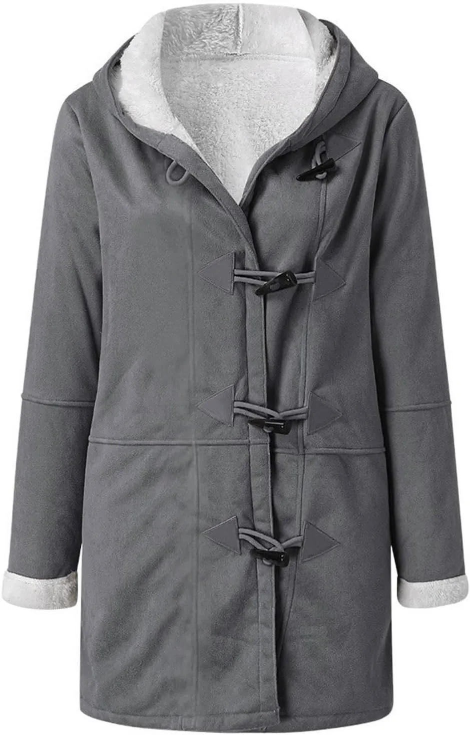 Winter Jackets for Women Sherpa Lined Suede Coat Thick Hooded Jacket Plus Size Parka Coat Warm Outerwear with Pockets