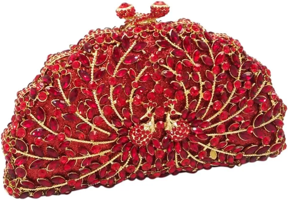 Women Crystal Evening-Bag Chain Elegant Wedding Clutch-Purse Party Handbag Flamingo