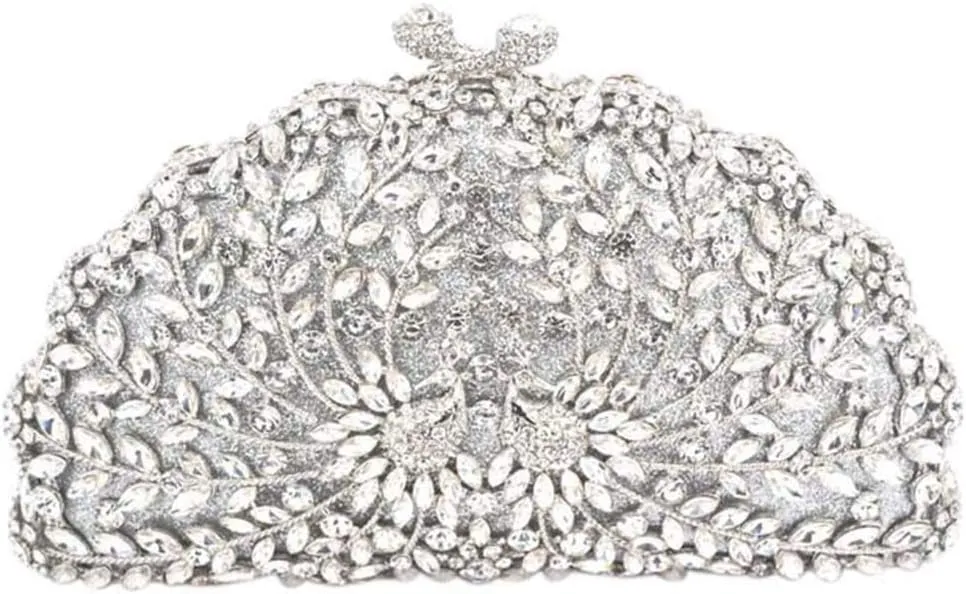 Women Crystal Evening-Bag Chain Elegant Wedding Clutch-Purse Party Handbag Flamingo