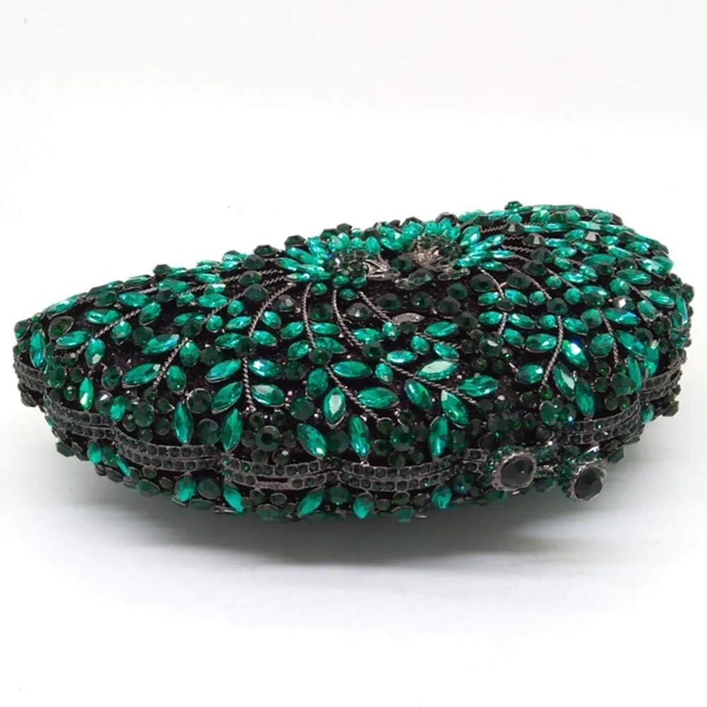 Women Crystal Evening-Bag Chain Elegant Wedding Clutch-Purse Party Handbag Flamingo
