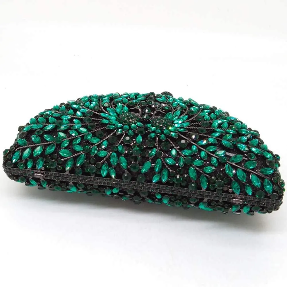 Women Crystal Evening-Bag Chain Elegant Wedding Clutch-Purse Party Handbag Flamingo