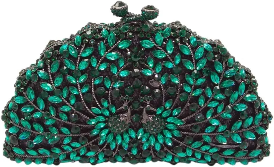 Women Crystal Evening-Bag Chain Elegant Wedding Clutch-Purse Party Handbag Flamingo