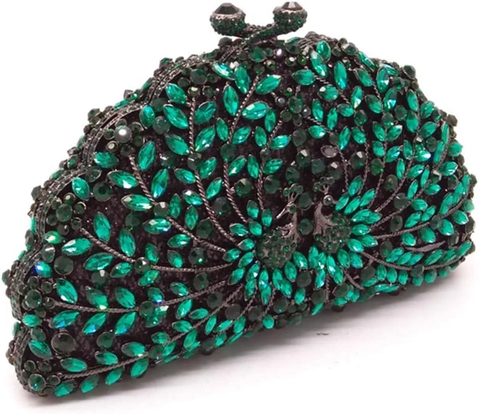 Women Crystal Evening-Bag Chain Elegant Wedding Clutch-Purse Party Handbag Flamingo