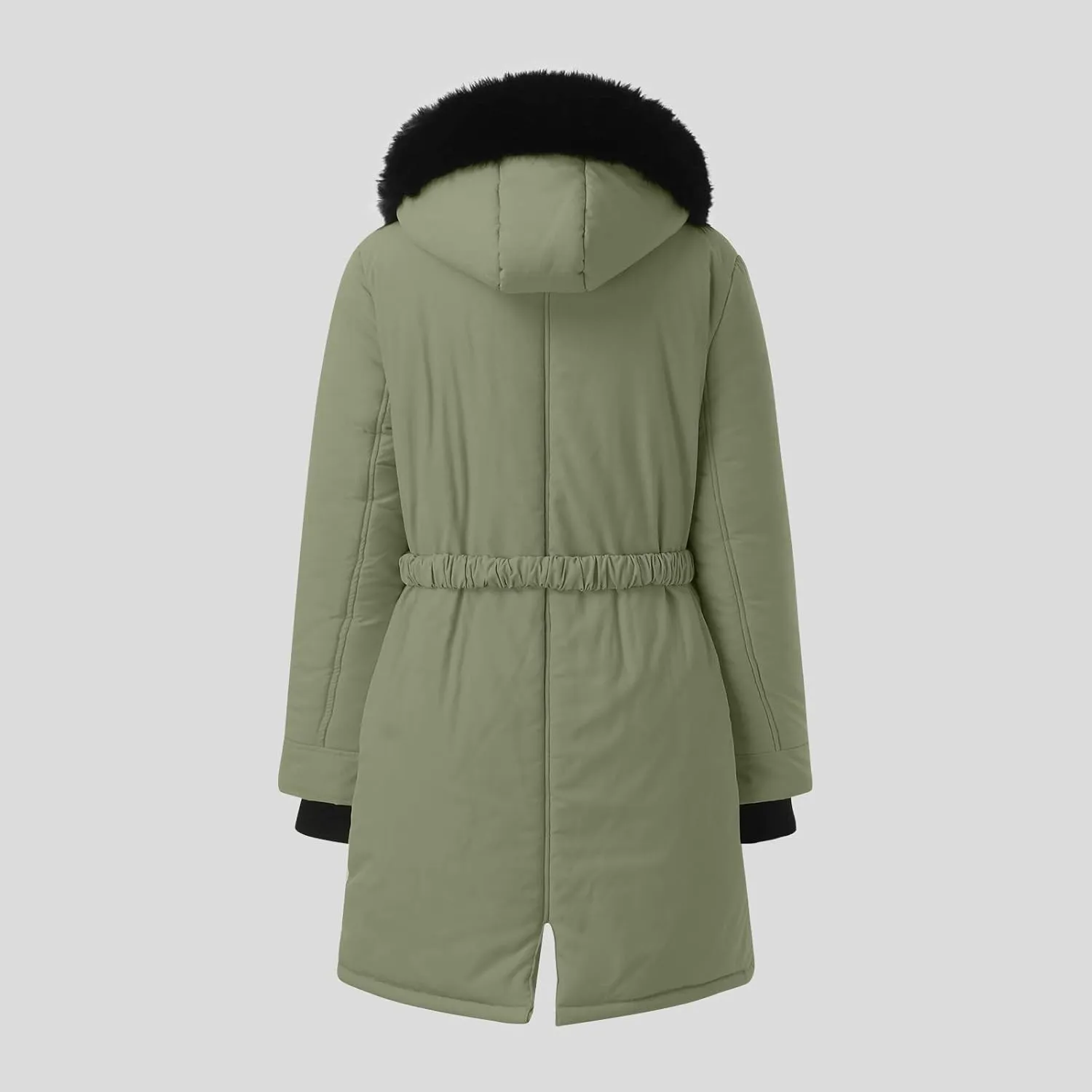 Women Down Puffer Jacket with Hood Trendy Winter Fashion Lined Hooded Snow Coat Jacket Outwear Long Jackets for