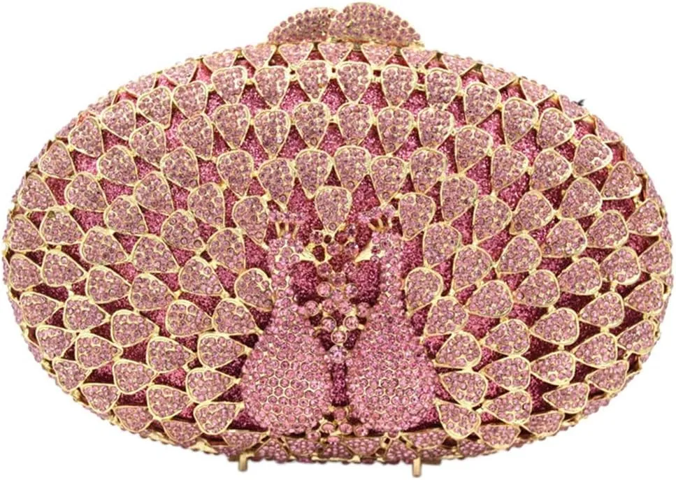 Women Evening-Bag Chain Rhinestone Wedding Clutch-Purse Luxury Handbag Birds