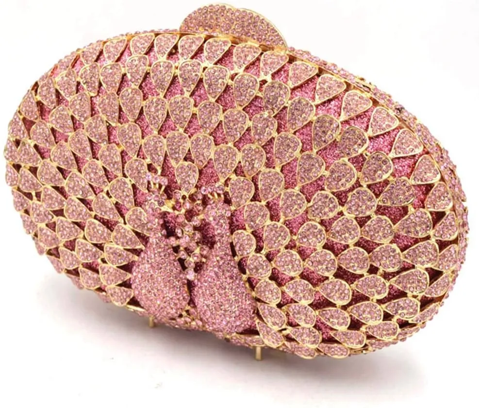 Women Evening-Bag Chain Rhinestone Wedding Clutch-Purse Luxury Handbag Birds