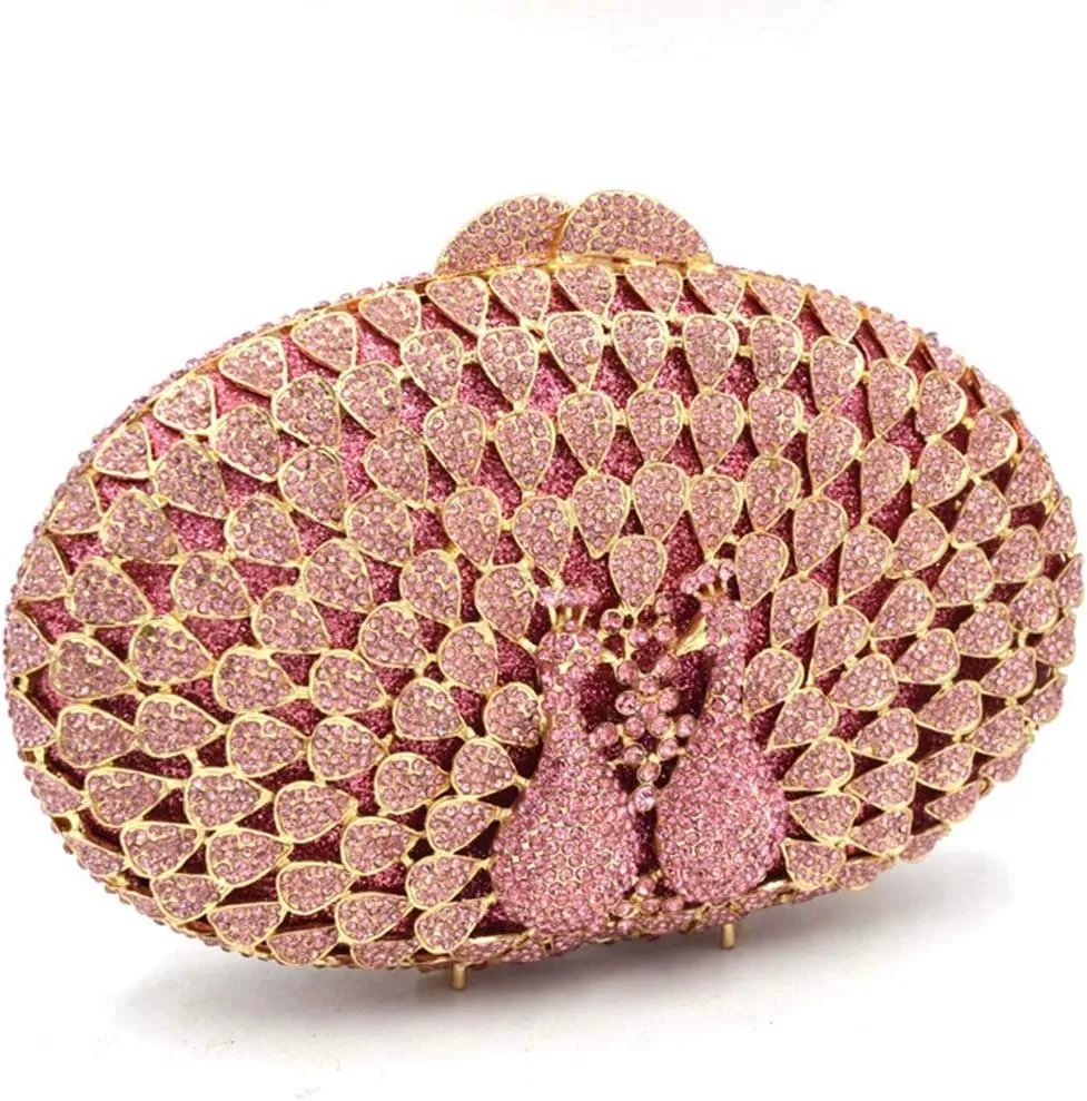 Women Evening-Bag Chain Rhinestone Wedding Clutch-Purse Luxury Handbag Birds